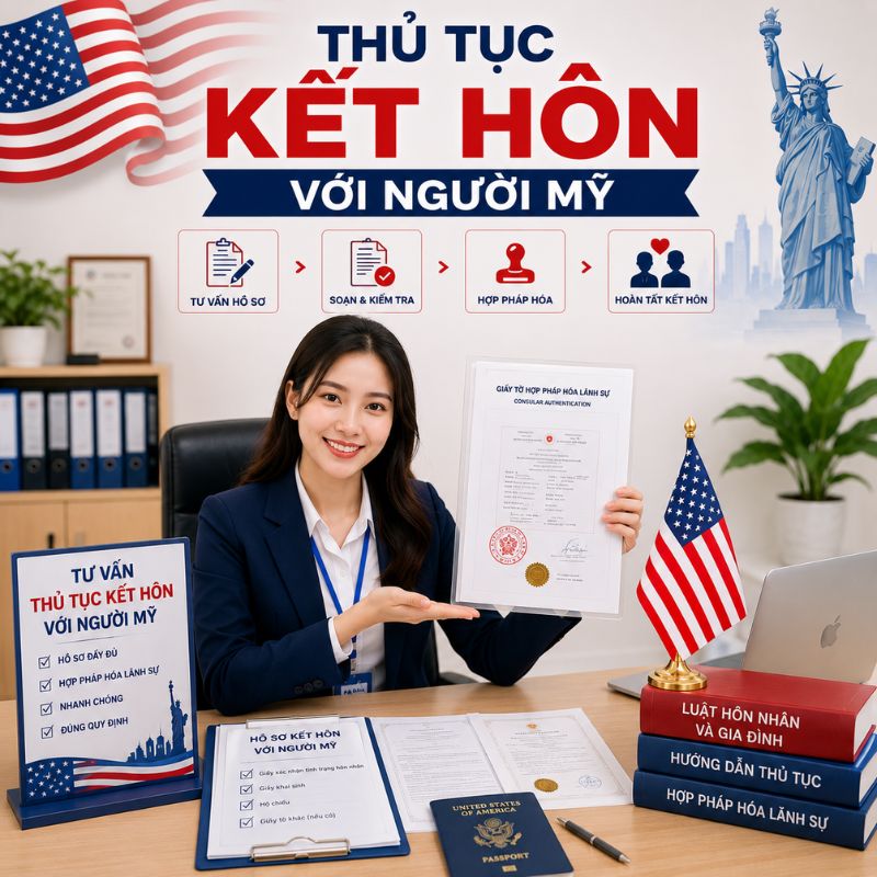 HƯỚNG DẪN CHI TIẾT THỦ TỤC KẾT HÔN VỚI NGƯỜI MỸ