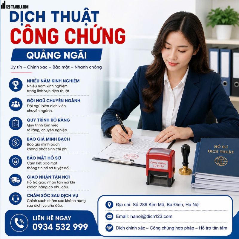 Dịch thuật công chứng quảng ngãi