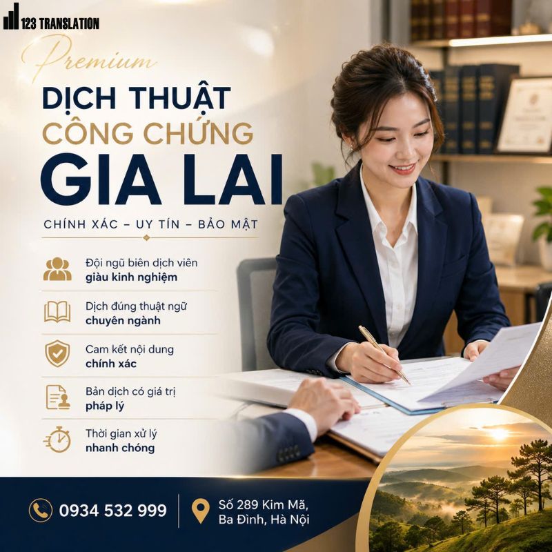 Dịch thuật công chứng Gia Lai – Dịch vụ uy tín, nhanh chóng, đáp ứng mọi nhu cầu
