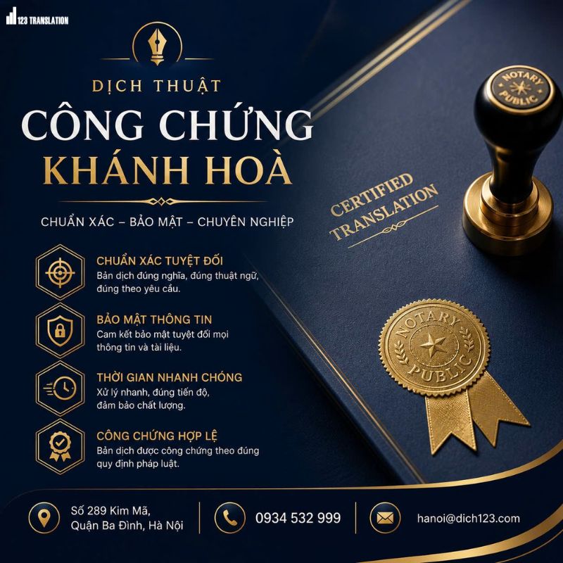 Dịch thuật công chứng Khánh Hòa – Dịch vụ uy tín, nhanh chóng và chuẩn pháp lý