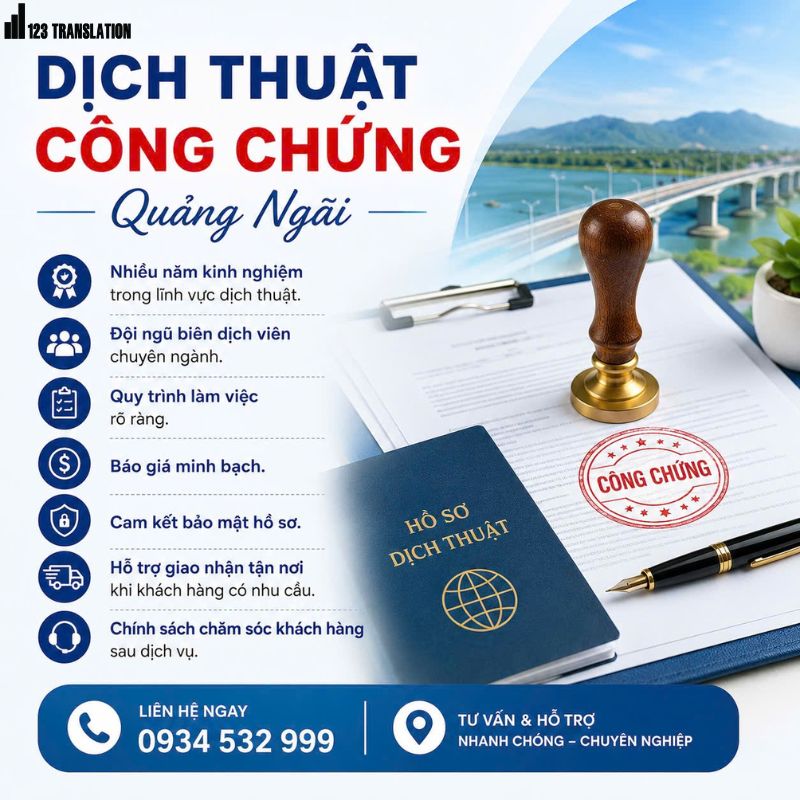 Dịch thuật công chứng Quảng Ngãi – Dịch vụ chuyên nghiệp, nhanh chóng và chính xác