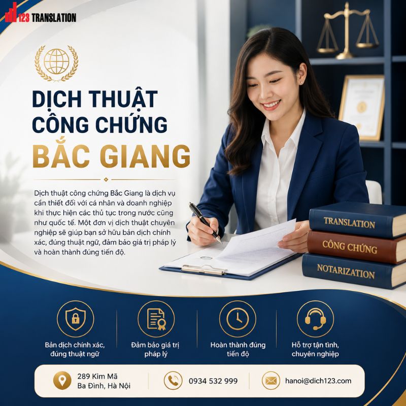 Dịch thuật công chứng Bắc Giang – Dịch vụ chuyên nghiệp, chính xác và tiết kiệm thời gian