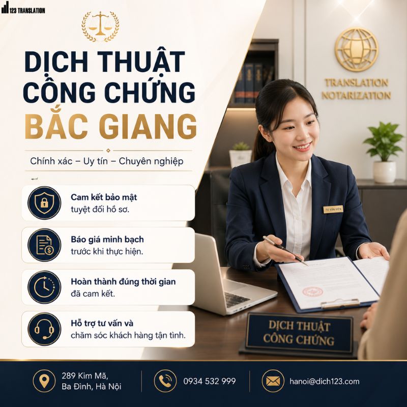 Dịch thuật công chứng Bắc Giang – Dịch vụ chuyên nghiệp, chính xác và tiết kiệm thời gian