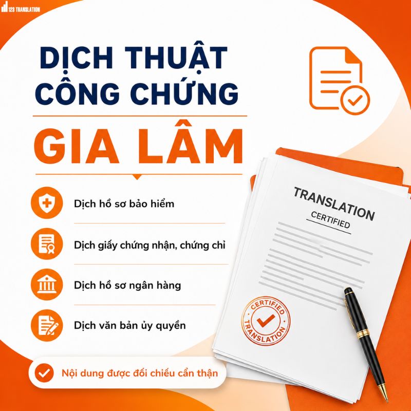 Dịch thuật công chứng Gia Lâm