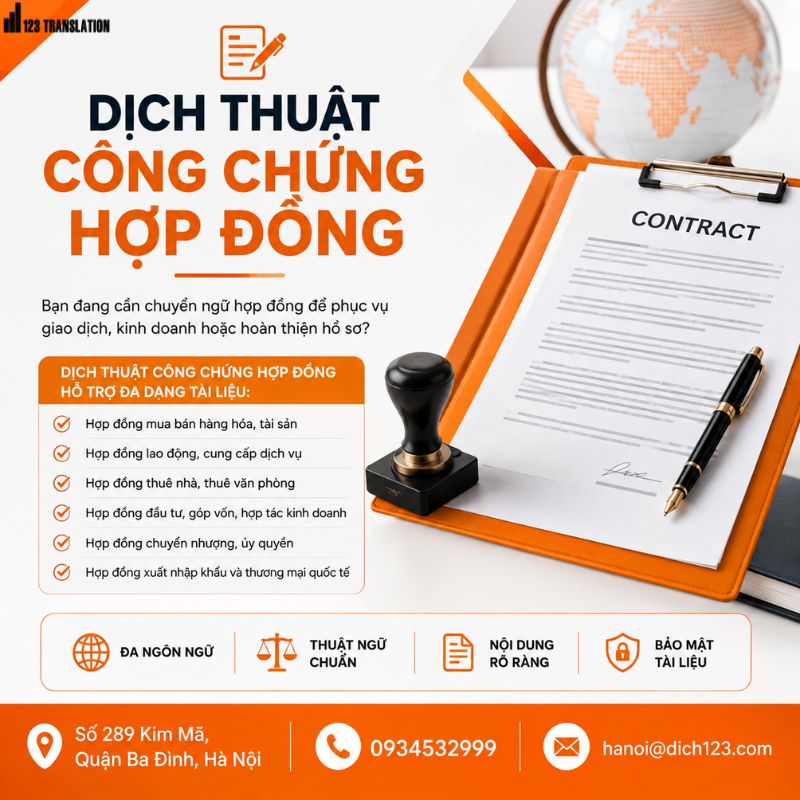 Dịch thuật công chứng hợp đồng chuyên nghiệp