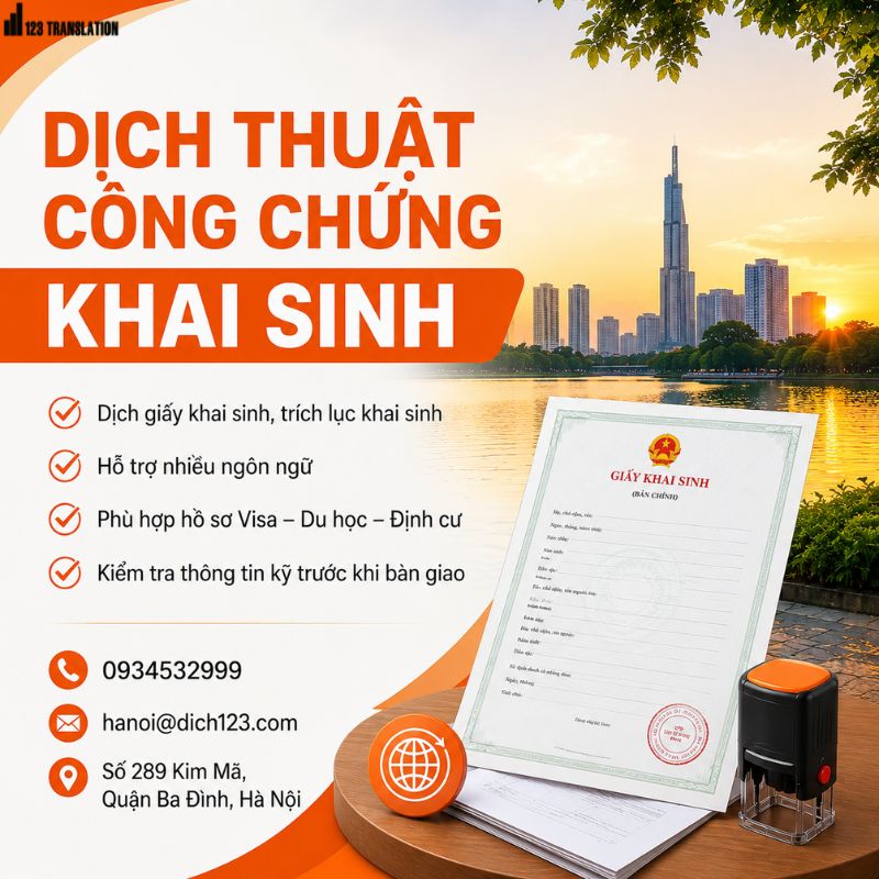 Dịch thuật công chứng khai sinh