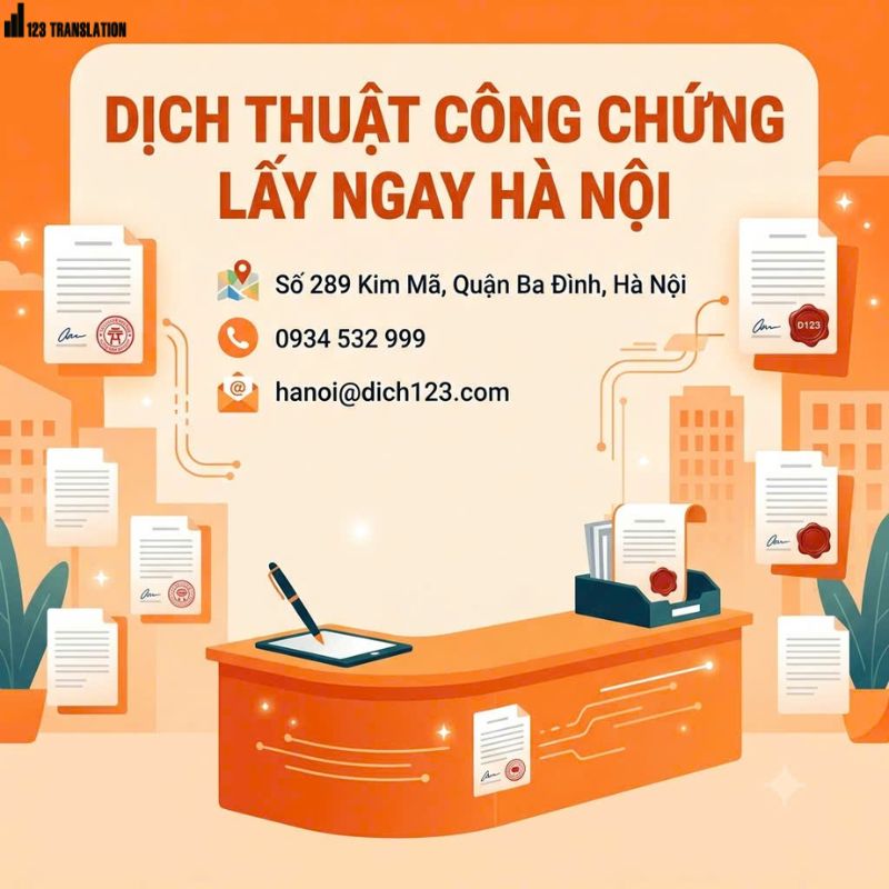 Dịch thuật công chứng lấy ngay Hà Nội 