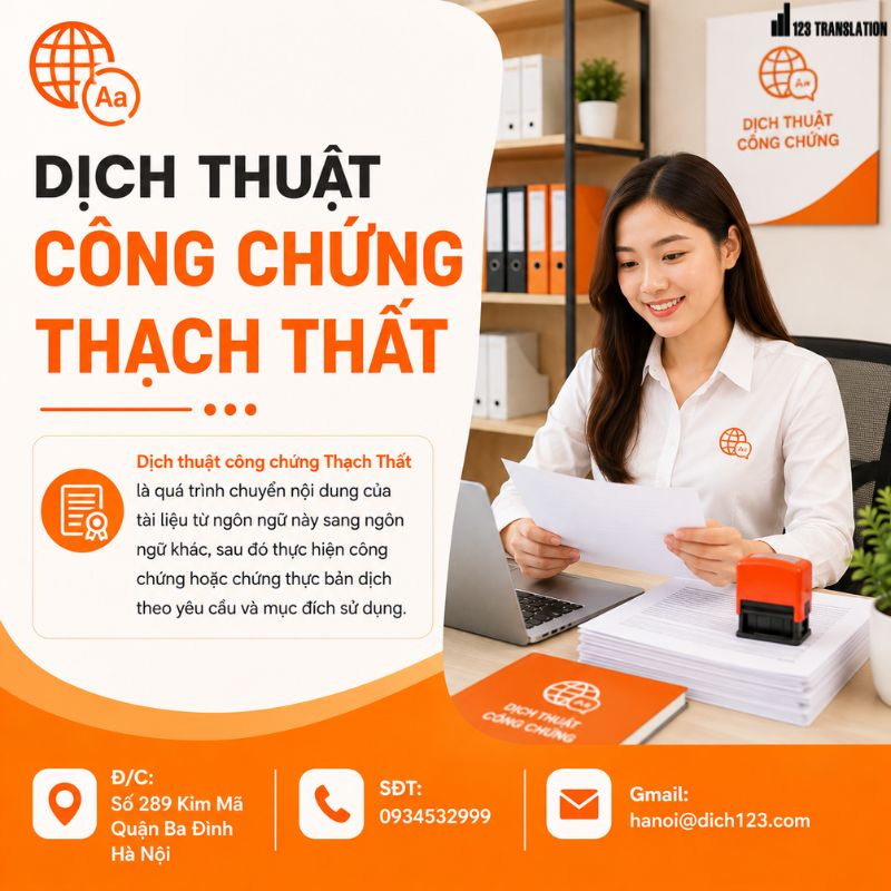 Dịch thuật công chứng Thạch Thất