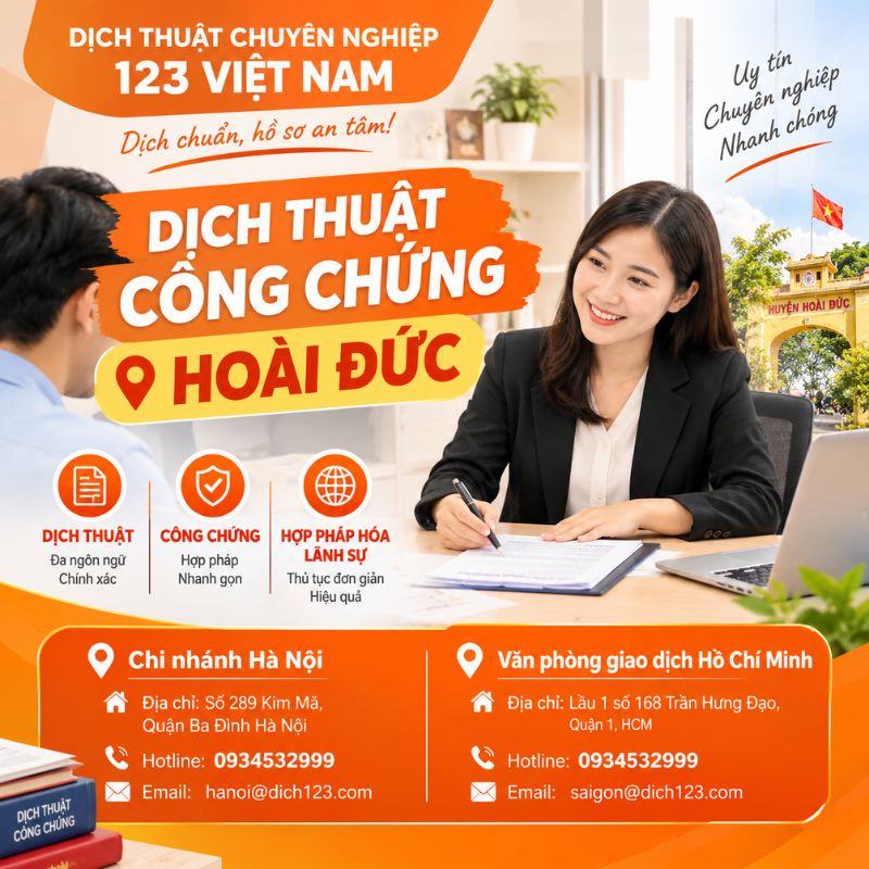 Dịch thuật công chứng Hoài Đức