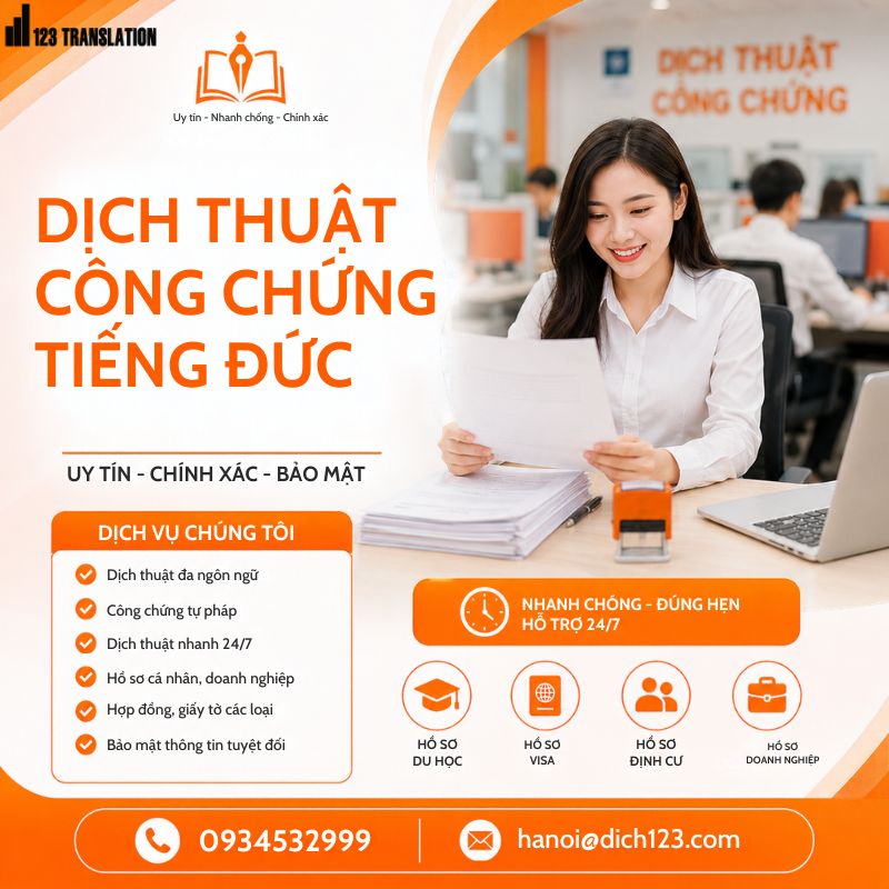 Dịch thuật công chứng tiếng Đức chuyên nghiệp, chính xác và uy tín