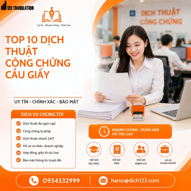 TOP 10 DỊCH THUẬT CÔNG CHỨNG CẦU GIẤY UY TÍN, CHUYÊN NGHIỆP